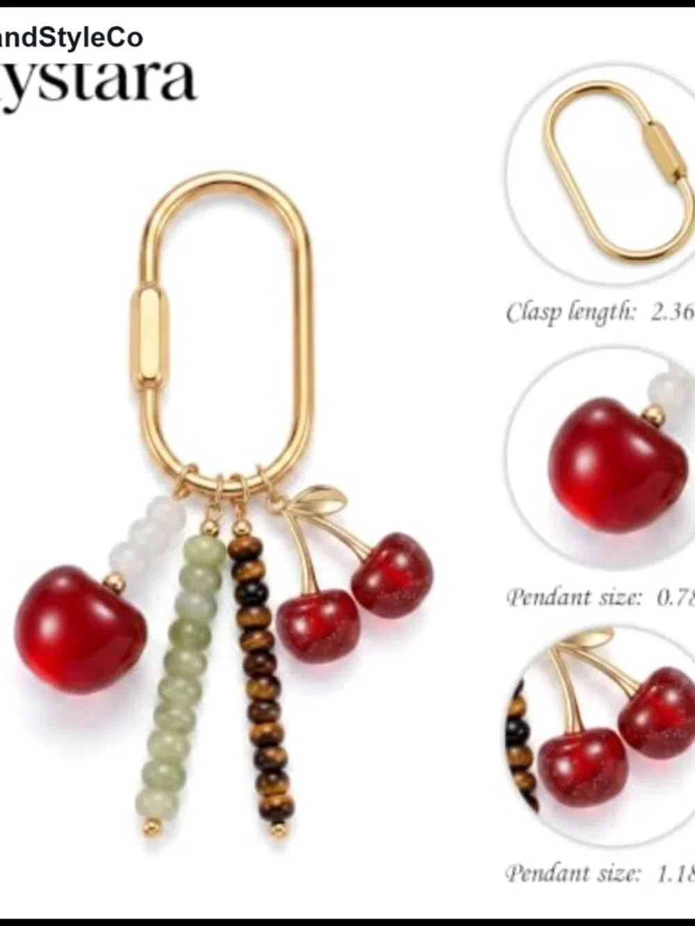Beaded Bag Charms with Brass Clasp Keychains